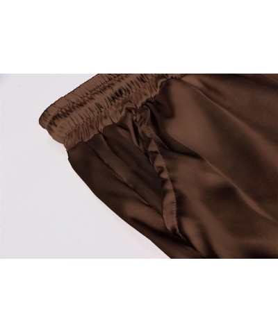 Women's Satin Silky Pants Brown $15.84 Pants