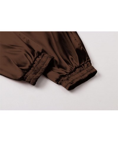 Women's Satin Silky Pants Brown $15.84 Pants