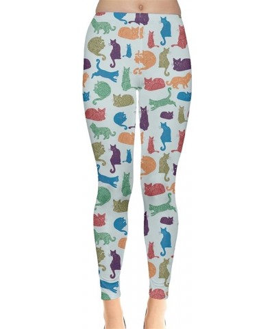 Womens Cats Kitten Meow Funny Cute Lovely Animal Leggings, XS-5XL Colorful $13.23 Leggings