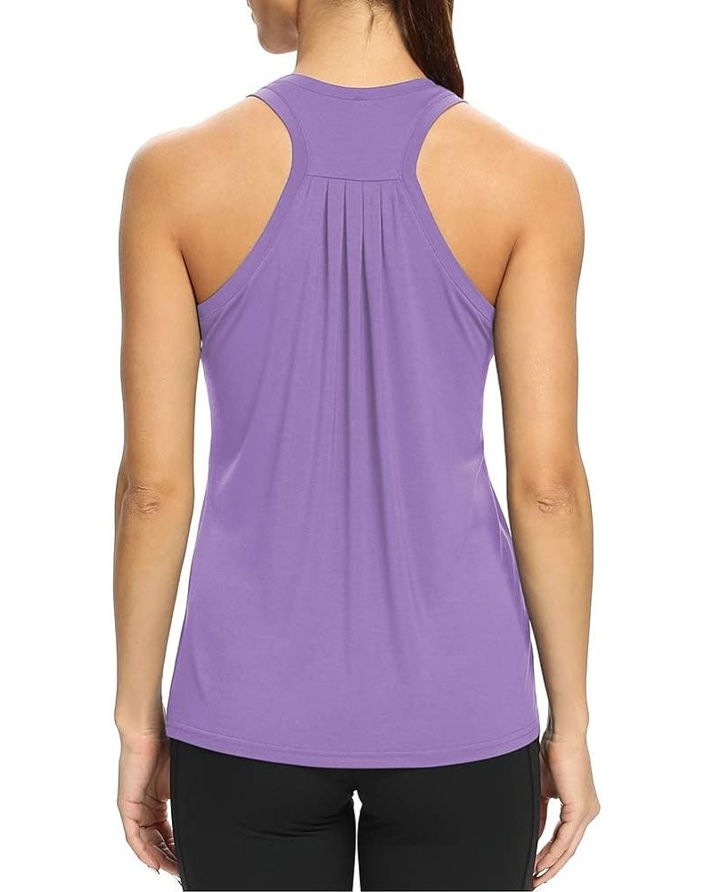 Workout Tops for Women Loose fit Racerback Tank Tops Yoga Running Shirts Dance Tops Purple $13.56 Activewear