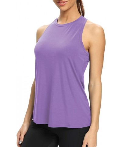 Workout Tops for Women Loose fit Racerback Tank Tops Yoga Running Shirts Dance Tops Purple $13.56 Activewear