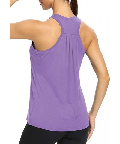 Workout Tops for Women Loose fit Racerback Tank Tops Yoga Running Shirts Dance Tops Purple $13.56 Activewear