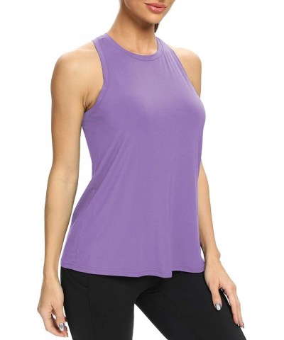 Workout Tops for Women Loose fit Racerback Tank Tops Yoga Running Shirts Dance Tops Purple $13.56 Activewear