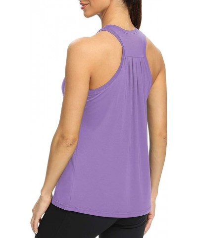 Workout Tops for Women Loose fit Racerback Tank Tops Yoga Running Shirts Dance Tops Purple $13.56 Activewear