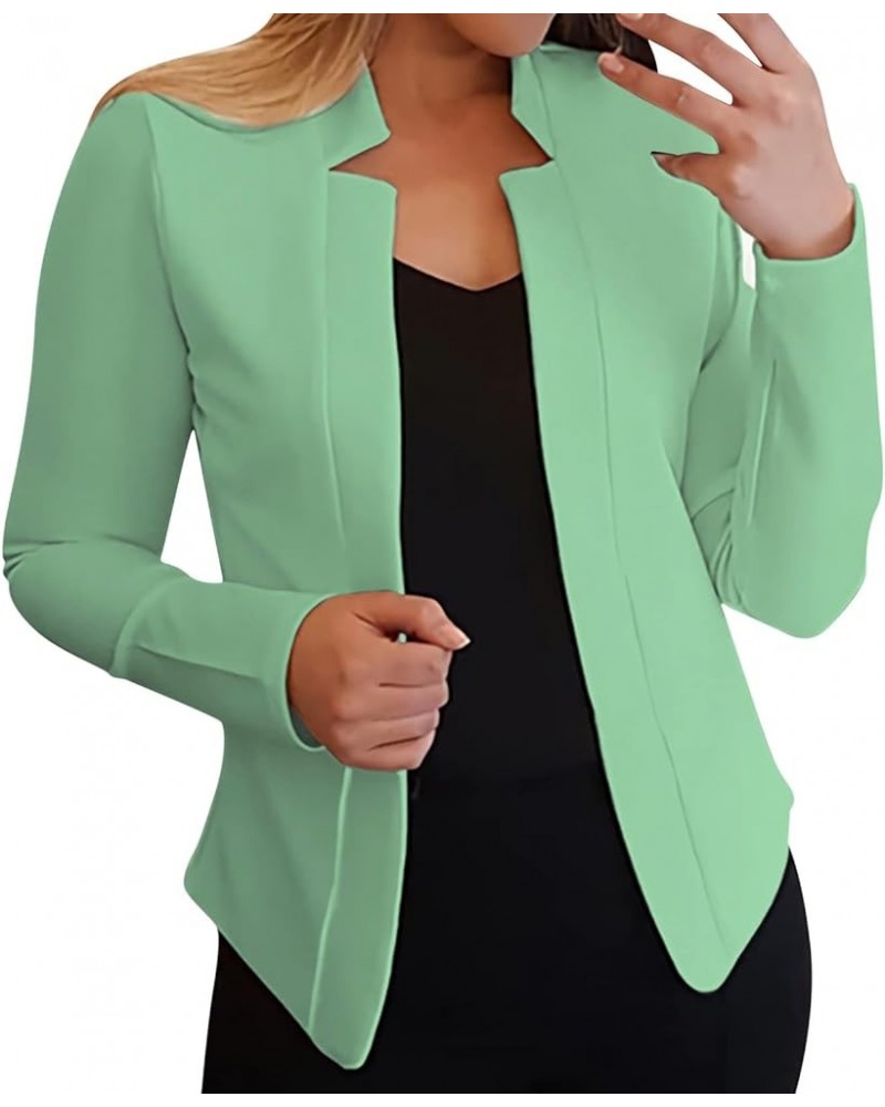 Womens Casual Blazers Pocketed Office Blazers Draped Open Front Cardigans Jacket Work Suit Lightweight Jackets Green $4.81 Bl...