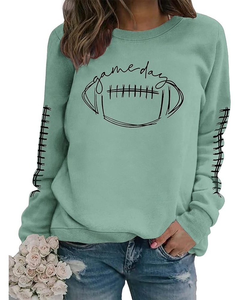 Football Is My Favorite Season Sweatshirt for Women, Long Sleeve Casual football graphics Sweatshirt football shirts Olive $9...