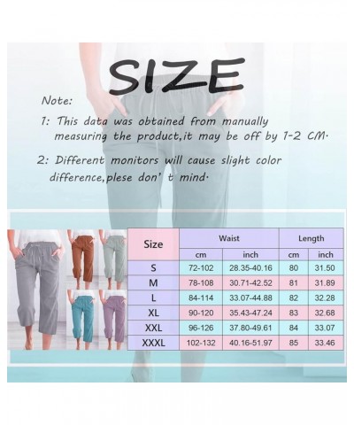 Capri Pants for Women Palazzo Lounge Pants Summer Casual Cropped Cotton Linen Comfy Baggy Trousers with Pockets C-mint Green ...