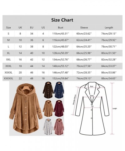 Fleece Jackets for Women Plus Size Button Plush Tops Hooded Patchwork Loose Cardigan Wool Coat Winter Jacket Outwear Q03grey ...