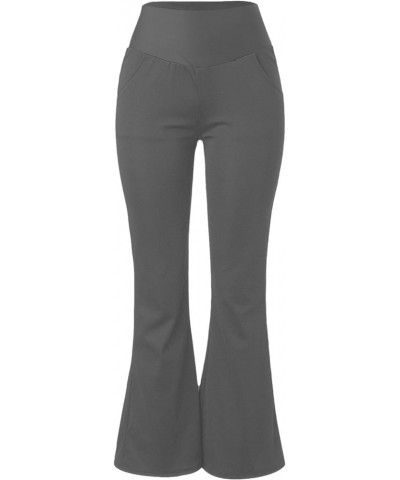 Flare Yoga Leggings for Women with Pockets Tummy Control High Waist Dance Yoga Pants Stretchy Bell Bottom Leggings B2-dark Gr...