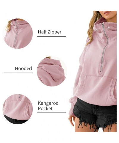 High Neck Hoodies for Women Oversized Half Zip Drawstring Y2K Pullover Sweater Casual Long Sleeve Sweatshirt with Pockets Lig...