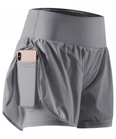 2 in 1 Women's Workout Shorts for Athletic Gym Running Shorts with Phone Pockets Pack of 1: 06 Gray $27.35 Activewear