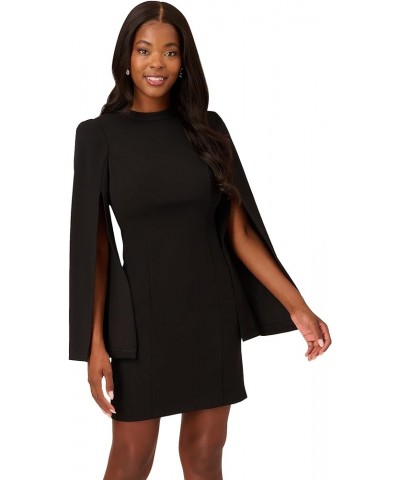 Women's Short Scuba Crepe Dress Black $61.64 Dresses