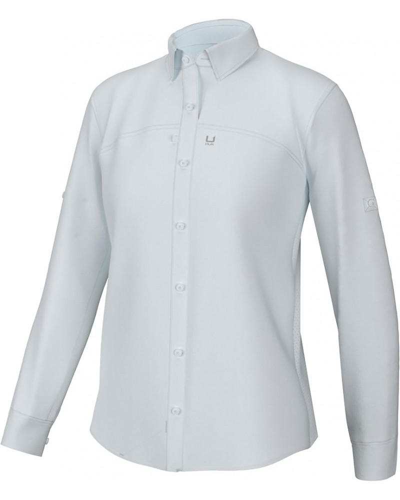 Women's Tide Point Pattern Long Sleeve Shirt, Button White $21.41 Blouses