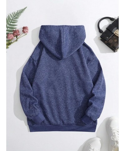 Women's Casual Heart Print Long Sleeve Pullover Hoodie Sweatshirt Tops Navy Blue Heart $14.28 Hoodies & Sweatshirts