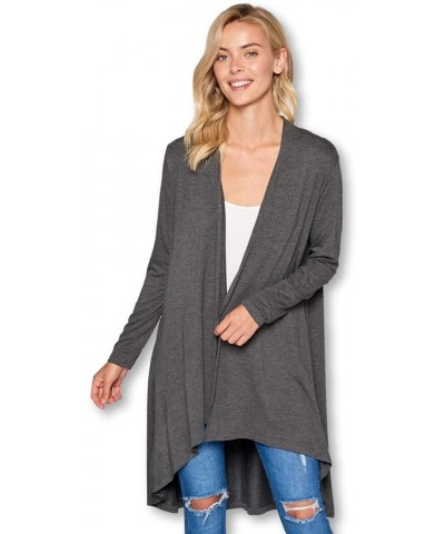 Women Long Duster Maxi Softest Open Front Casual Flowy Viscose Made from Bamboo Cardigan Charcoal $15.58 Sweaters