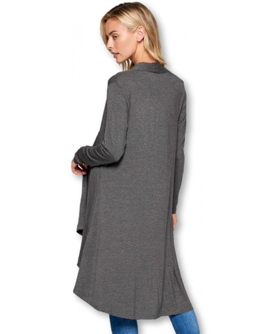 Women Long Duster Maxi Softest Open Front Casual Flowy Viscose Made from Bamboo Cardigan Charcoal $15.58 Sweaters