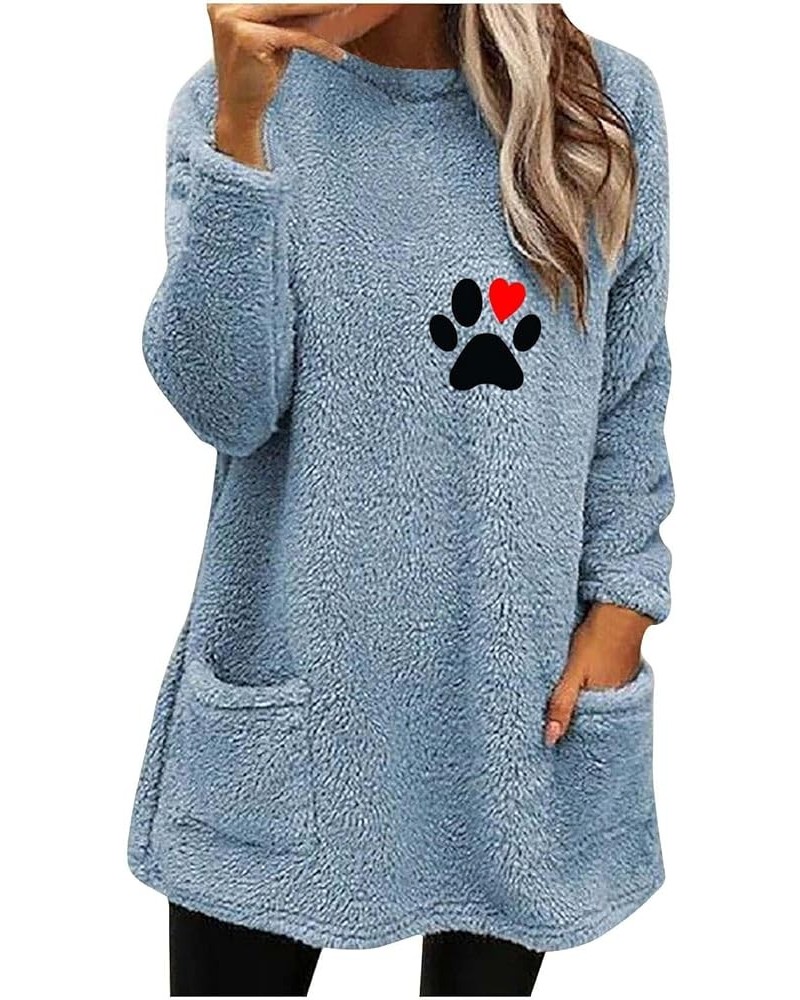 Hoodies for Women 2023 Trendy Pullover Oversized Sweatshirts Fall Plus Size Sherpa Fuzzy Fleece Outerwear with Pockets 02-lig...