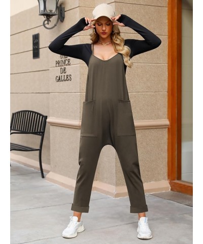 Jumpsuits for Women Casual Summer Rompers Sleeveless Loose Spaghetti Strap Baggy Overalls Y2k Jumpers with Pockets Gray Green...