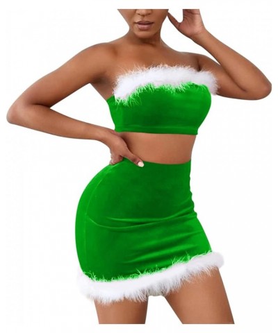 Sexy Christmas Lingerie For Women Women Christmas Lingerie Santa Babydolls Chemises Red Velvet Santa Lingerie Sets Z1-green $...