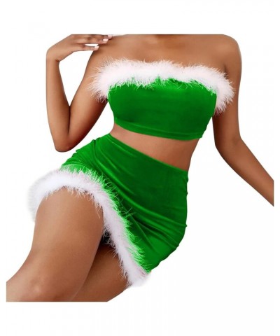 Sexy Christmas Lingerie For Women Women Christmas Lingerie Santa Babydolls Chemises Red Velvet Santa Lingerie Sets Z1-green $...