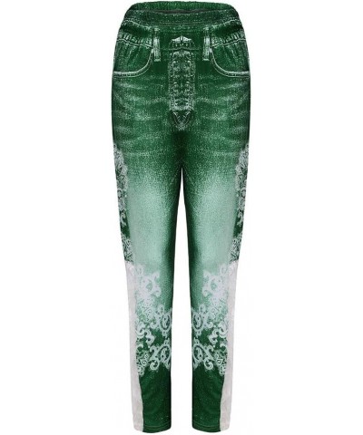 Fleece Lined Leggings Printed Pants Casual Elastic Slim Long Boot Women Pants Fleece Lined Leggings Green-5 $8.91 Leggings