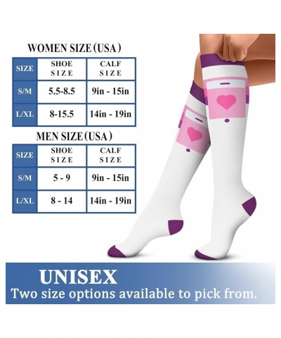 6 Pairs-Compression Socks for Women & Men Circulation Best Support for Nurses, Running, Athletic,Flight Travel 09 Black/Pink/...