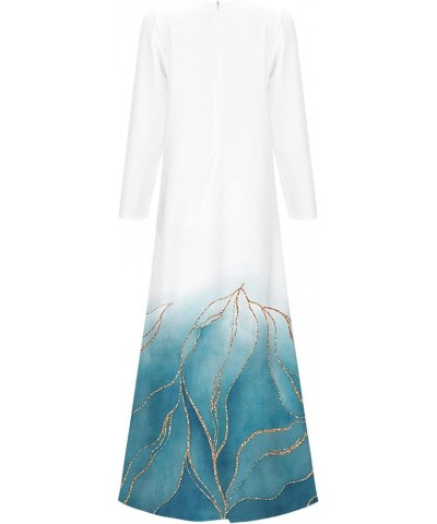 Women Maxi Dress Casual Tie Dye Printing Long Sleeve Hem Slit Pocket Beach Dresses for Women Casual Cotton Zzz4-white $10.50 ...