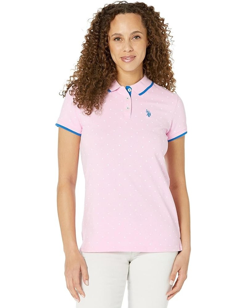 Dot Print Polo Shirt Rose Sachet $16.79 Shirts