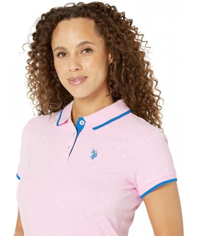 Dot Print Polo Shirt Rose Sachet $16.79 Shirts