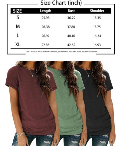 Womens 3 Pack T Shirts Basic Short Sleeve Tees Crewneck Fashion Tops Loose Fit Lightweight Casual Summer Clothes 2024 3 Pack:...