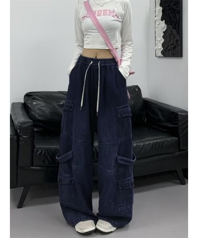 Jeans for Women Baggy Cargo Pants Men Y2K Parachute Pants with Pockets… Dark Blue 2251 $26.01 Jeans