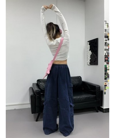 Jeans for Women Baggy Cargo Pants Men Y2K Parachute Pants with Pockets… Dark Blue 2251 $26.01 Jeans