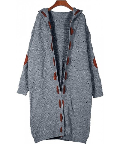 Long Cardigan Sweaters for Women Trendy Plus Size Chunky Cable Knit Coats with Pocket Fall Winter Open Front Cardigans 07*blu...