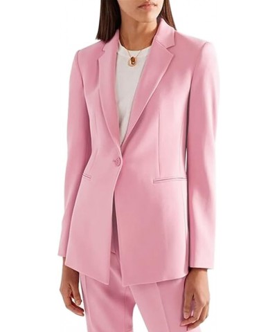 2 Pieces Business Women Suiting One Button Single-Breasted Elegant Outfits Dressy Professional Pantsuits for Ladies Fuchsia $...