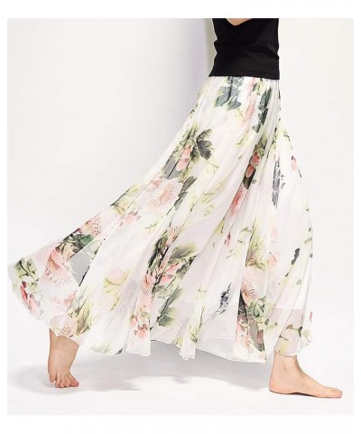 Womens Elastic Retro Printed Ankle Length Blending Maxi Chiffon Long Beach Skirt 61 $17.62 Skirts