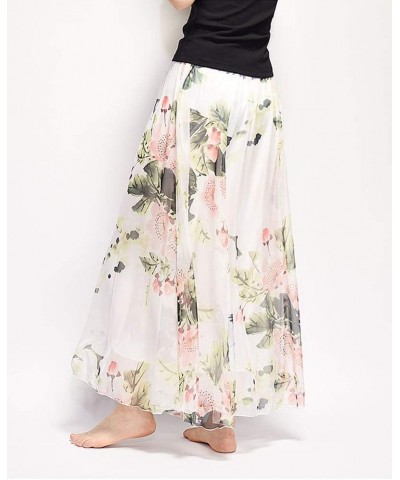 Womens Elastic Retro Printed Ankle Length Blending Maxi Chiffon Long Beach Skirt 61 $17.62 Skirts