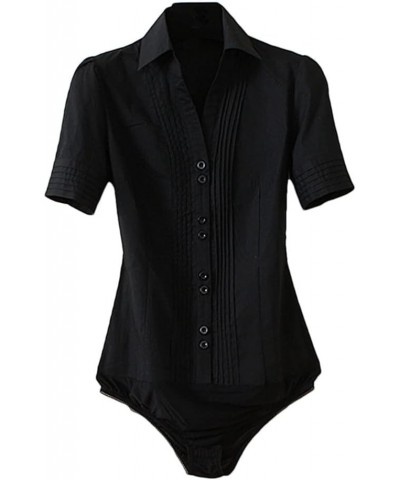 Bodysuits Women Rompers Office Lady Work Wear Shirts Blouses Female Tops Business Overalls X-Large Black1 $19.74 Overalls