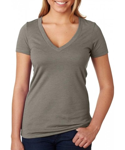 Ladies CVC Deep V-Neck Tee Warm Grey $10.04 T-Shirts