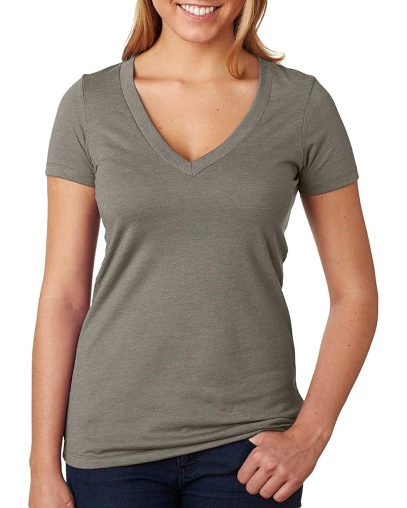 Ladies CVC Deep V-Neck Tee Warm Grey $10.04 T-Shirts