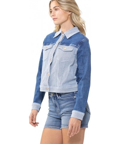 Women's Color Block Denim Jacket (2X, Light Blue) 2X Light Blue $13.24 Jackets