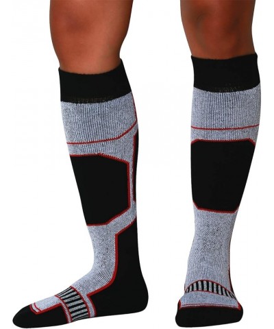 Snowboard Socks for Men - Comfortable Warm Skiing Snowboarding Sock Women, Winter 1 Pair - Black-white-red $11.75 Activewear