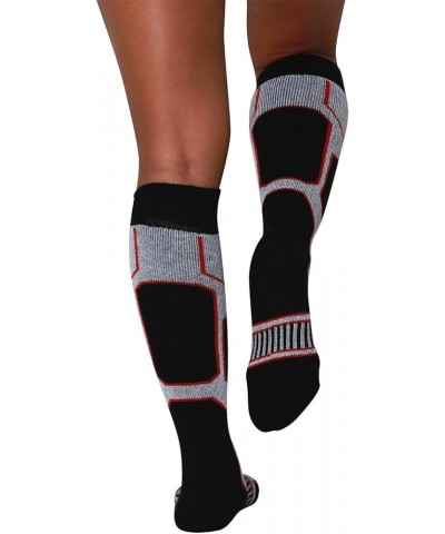 Snowboard Socks for Men - Comfortable Warm Skiing Snowboarding Sock Women, Winter 1 Pair - Black-white-red $11.75 Activewear