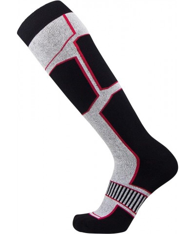 Snowboard Socks for Men - Comfortable Warm Skiing Snowboarding Sock Women, Winter 1 Pair - Black-white-red $11.75 Activewear