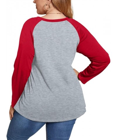 Women Plus Size Tops Valentines Day Shirt Love Heart Tshirts Buffalo Plaid Tee Tops 6_red $11.04 Tops