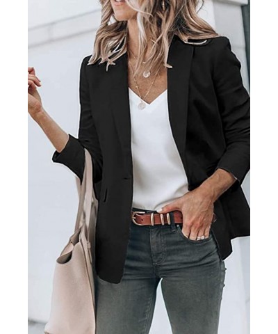 Women's Casual Blazer Open Front Long Sleeve Lapel Work Office Business Blazer Jacket with Pockets Black $19.37 Blazers