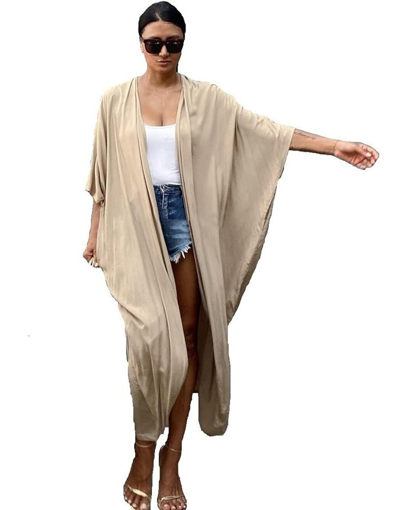 Women's Fashion Geometry Print Cover ups Tunic Kimono Cardigan Shawl Beige 21077 $11.04 Swimsuits