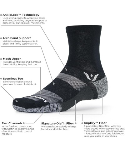 Swiftwick- FLITE XT FIVE Running & Golf Socks, Fitness, Ultimate Stability, Non-Slip Crew Socks Black - 3 Pairs $35.07 Active...