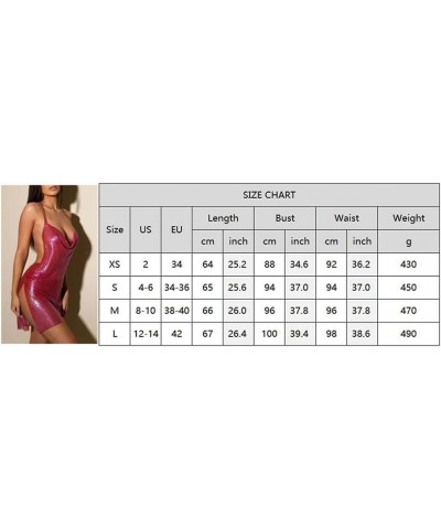 Women Cocktail Dress Sleeveless Sexy Deep V Neck Dress Sparkly Metallic Body Chain Backless Sexy Slit Club Dance Party Dress ...