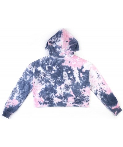 Women's Tie Dye NASA and Smiley Face Graphic Fleece Sweat Crop Hoodie (Sizes S, M, L, XL) Navy Pink $12.41 Hoodies & Sweatshirts