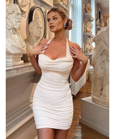 Women's Sexy Halter Backless Night Out Empire Summer Mini Clubwear Dress White $20.29 Dresses